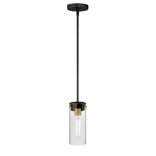 Maxim Lighting Pinn 1-Light Mini Pendant 12406CLBKSBR - main
